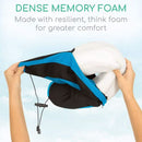 Vive Health Memory Foam Neck Pillow, Washable Cover with Clip, Blue