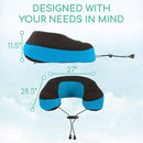 Vive Health Memory Foam Neck Pillow, Washable Cover with Clip, Blue