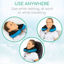 Vive Health Memory Foam Neck Pillow, Washable Cover with Clip, Blue