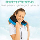 Vive Health Memory Foam Neck Pillow, Washable Cover with Clip, Blue