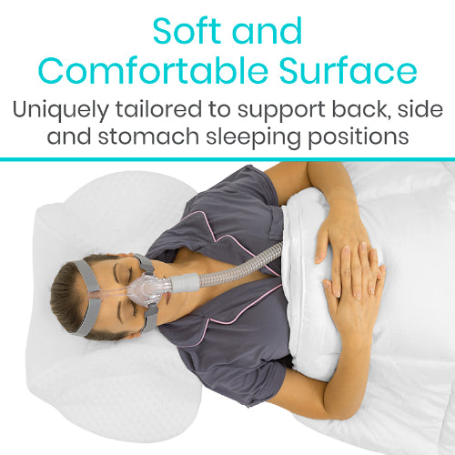 Vive Health CPAP Pillow, Memory Foam with Cutouts, White
