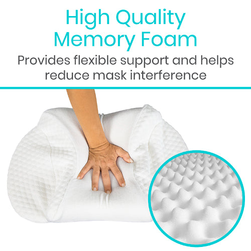 Vive Health CPAP Pillow, Memory Foam with Cutouts, White