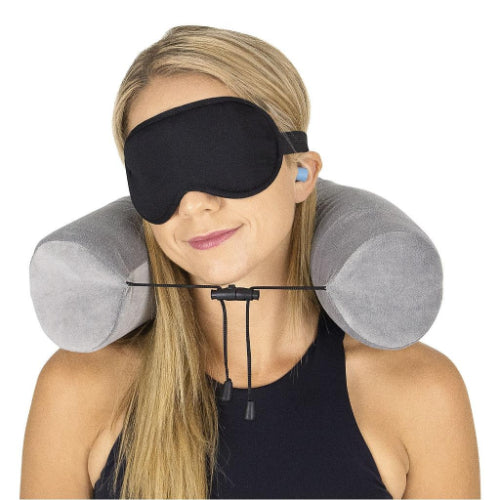 Vive Health Bendable Travel Pillow, Eye Mask, Ear Plugs