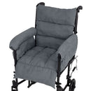 Vive Health Full Wheelchair Cushion, Gray Velvet Cover with Fiberfill Padding and Secure Straps