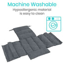 Vive Health Full Wheelchair Cushion, Gray Velvet Cover with Fiberfill Padding and Secure Straps