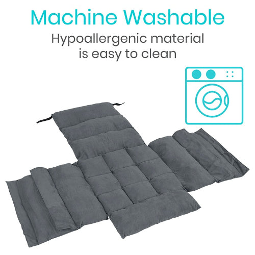 Vive Health Full Wheelchair Cushion, Fiberfill, Velvet, Gray