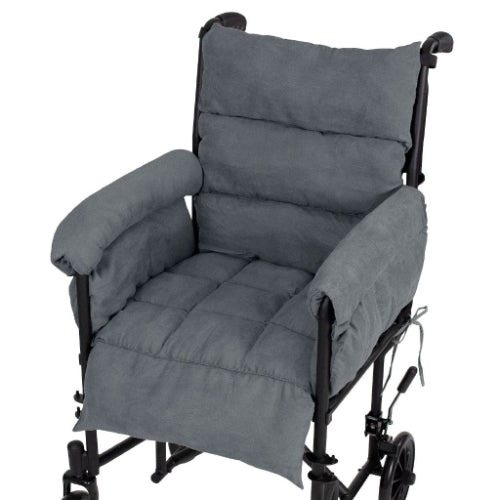 Vive Health Full Wheelchair Cushion, Fiberfill, Velvet, Gray