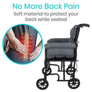Vive Health Full Wheelchair Cushion, Gray Velvet Cover with Fiberfill Padding and Secure Straps