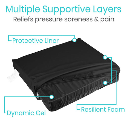 Vive Health Wheelchair Easy Clean Cushion, Medium