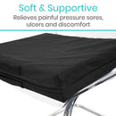 Vive Health Wheelchair Cushion, Medium Gel Foam Seat with Washable Cover for Pressure Relief