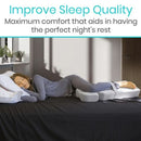 Vive Health Full Knee Pillow for Side Sleepers with Strap for Hip and Spine Support, Gray