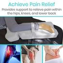 Vive Health Full Knee Pillow for Side Sleepers with Strap for Hip and Spine Support, Gray