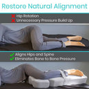 Vive Health Full Knee Pillow for Side Sleepers with Strap for Hip and Spine Support, Gray