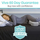 Vive Health Full Knee Pillow for Side Sleepers with Strap for Hip and Spine Support, Gray