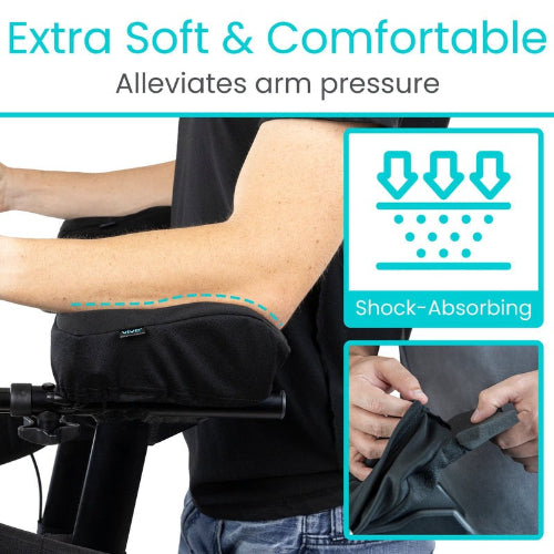 Close-up of Vive Health Upright Walker Pad’s removable, machine-washable cover, Moovkart