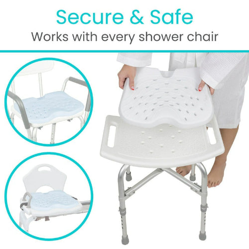 Vive Health Non-Slip Shower Seat Cushion, Padded Bath Support for Safety and Comfort
