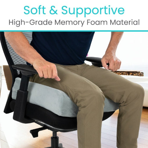 Vive Health Easy Rise Foam Cushion for Enhanced Mobility and Support, Gray