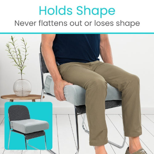 Vive Health Easy Rise Foam Cushion for Enhanced Mobility and Support, Gray