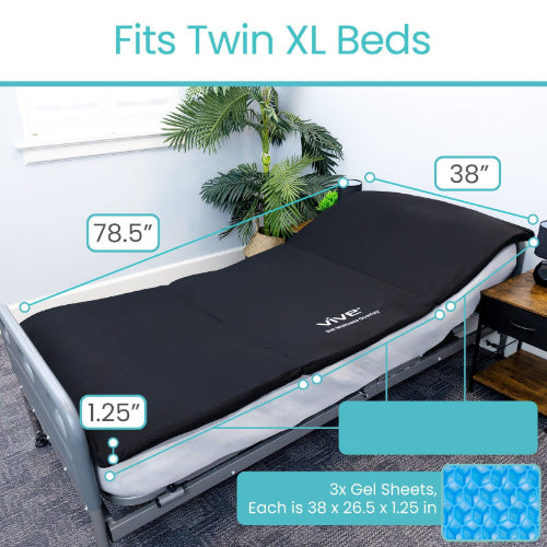 Vive Health Cooling Gel Mattress Overlay, Pressure Relief Pad