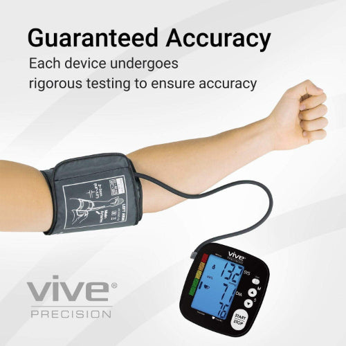 Vive Health Basic Blood Pressure Monitor, Power Cord, Case, Black
