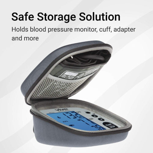 Vive Health Basic Blood Pressure Monitor, Power Cord, Case, Black
