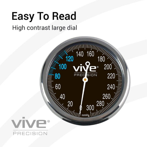 Vive Health Sphygmomanometer with Contrast Dial, Flexible Cuff
