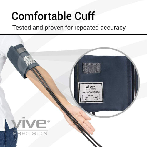 Vive Health Sphygmomanometer with Contrast Dial, Flexible Cuff