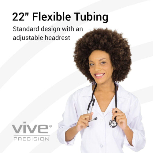 Vive Health Stethoscope, 22 Inches Stainless Steel, Pouch, Black