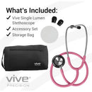 Vive Health Stethoscope with Rotating Dual Head Chestpiece and Soft Eartips for Comfort, Pink