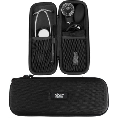 Vive Health Stethoscope Case, Hard Eva, Mesh Pockets, Black