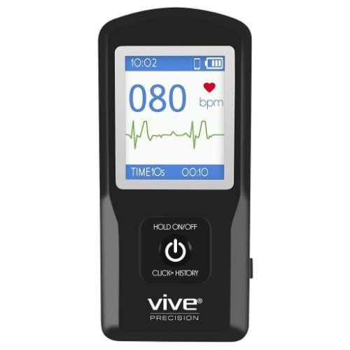 Vive Health Ecg Monitor, Smart App, Rechargeable Usb Cable, Black