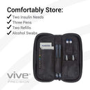 Vive Health Insulin Travel Case, Hard Shell EVA, Gray with 2 Ice Packs and Thermometer