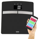 Vive Health Smart Body Fat Scale, Tempered Glass, Black, App-Connected with BMI & BMR Tracking
