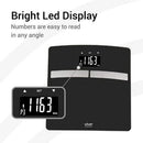 Vive Health Smart Body Fat Scale, Tempered Glass, Black, App-Connected with BMI & BMR Tracking