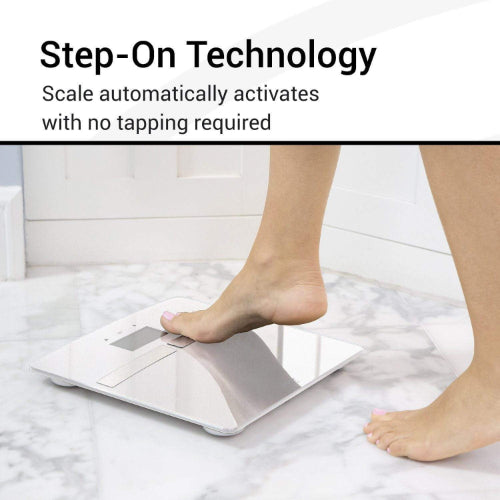 Vive Health Smart Body Fat Scale, Tempered Glass, White