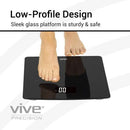 Vive Health Digital Scale, Black, Tempered Glass, LED Display, Smart App Compatible