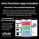 Vive Health Digital Scale, Black, Tempered Glass, LED Display, Smart App Compatible