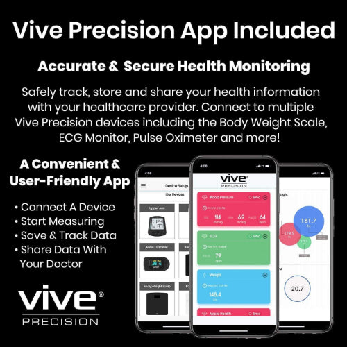 Vive Health Digital Scale Compatible With Smart Devices, Black