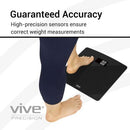 Vive Health Digital Scale, Black, Tempered Glass, LED Display, Smart App Compatible