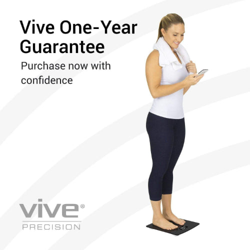 Vive Health Digital Scale Compatible With Smart Devices, Black