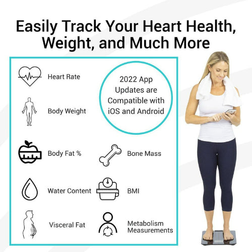 Vive Health Digital Scale Compatible With Smart Devices, White