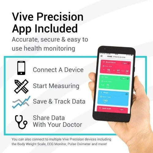Vive Health Digital Scale Compatible With Smart Devices, White