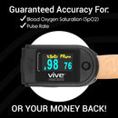Vive Health Smart Pulse Oximeter, Fingertip Monitor and Bluetooth App Compatible, Black