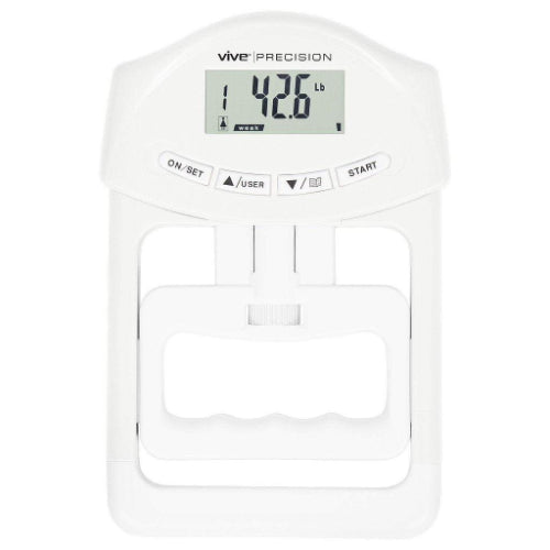 Vive Health Adjustable Grip Strength Tester, White