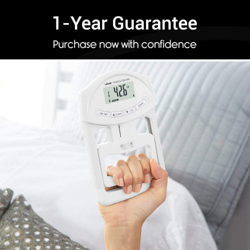 Vive Health Adjustable Grip Strength Tester, White