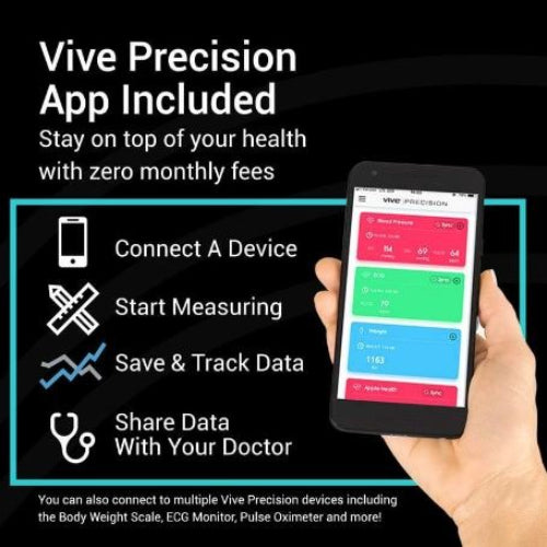 Vive Health Digital Smart Scale with App, Marbled Tempered Glass, 396 Lbs