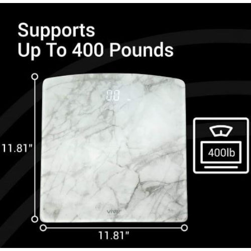 Vive Health Digital Smart Scale with App, Marbled Tempered Glass, 396 Lbs