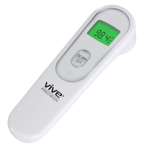 Vive Health Non-contact Infrared Thermometer, Backlit Screen Alerts, 30 Temp Memory