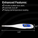 Vive Health Digital Thermometer, One-Touch Oral, Rectal, Axillary Use with Storage Case