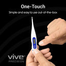 Vive Health Digital Thermometer, One-Touch Oral, Rectal, Axillary Use with Storage Case